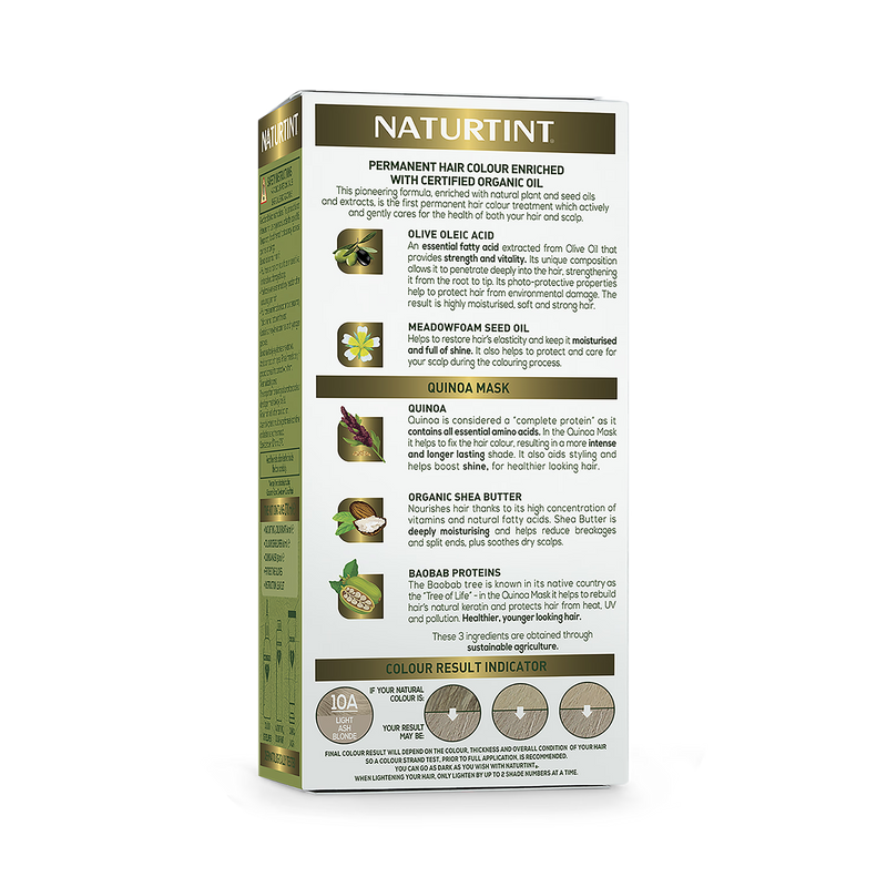 Naturtint permanent hair colour 10A Light Ash Blonde, UK version