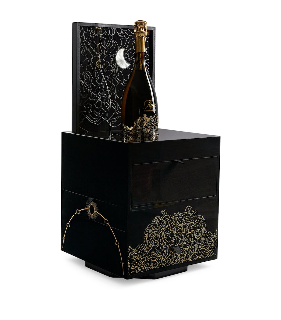 Rare Le Rituel Champagne cabinet with 48 bottles of 1988 and 2008 vintage Champagne and accessories, imported from the UK
