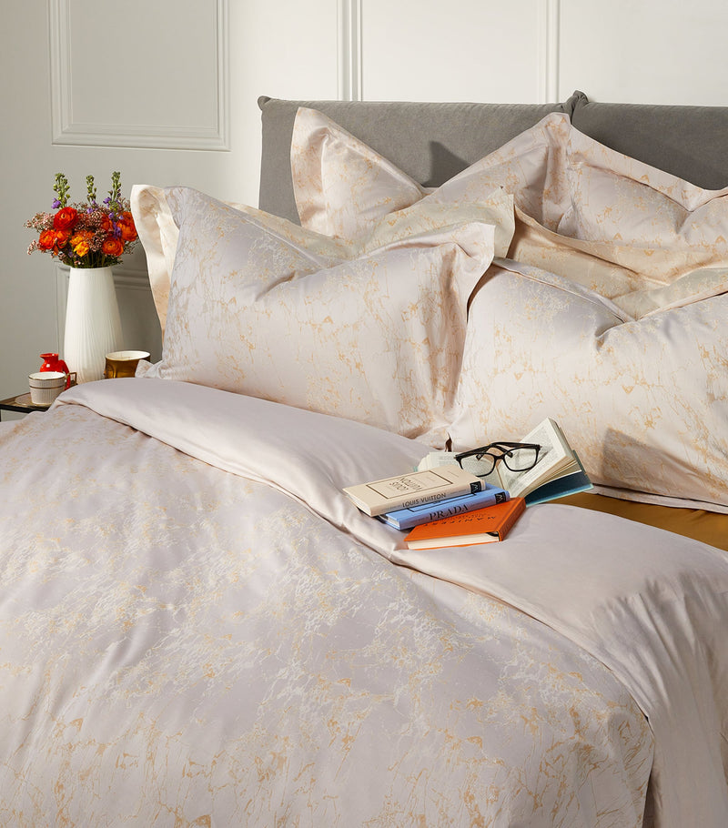 Celso de Lemos Super King duvet cover with marble print - British product