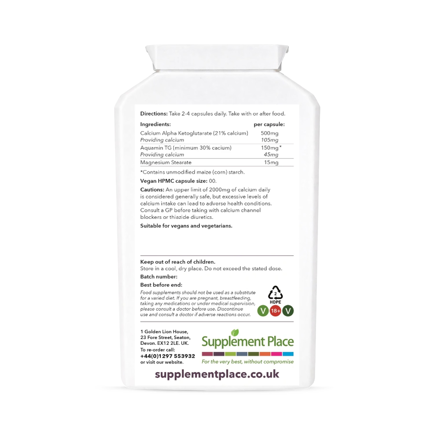 Supplement Place Calcium AKG 120 capsules, UK version
