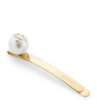 Jimmy Choo JC monogram hair slide with resin pearl accents, imported from the UK