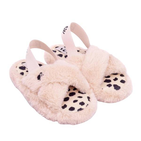 Barbie Girls Faux Fur Slip-on Slippers (12) GOODS Superdrug   