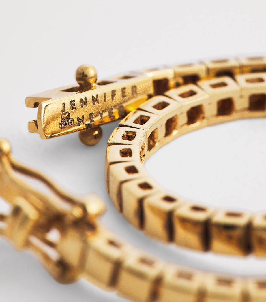 Jennifer Meyer yellow gold square tennis bracelet - British product