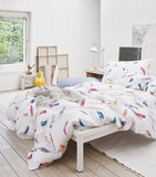 Schlossberg Tinka feather motif duvet cover 230x220, imported from the UK