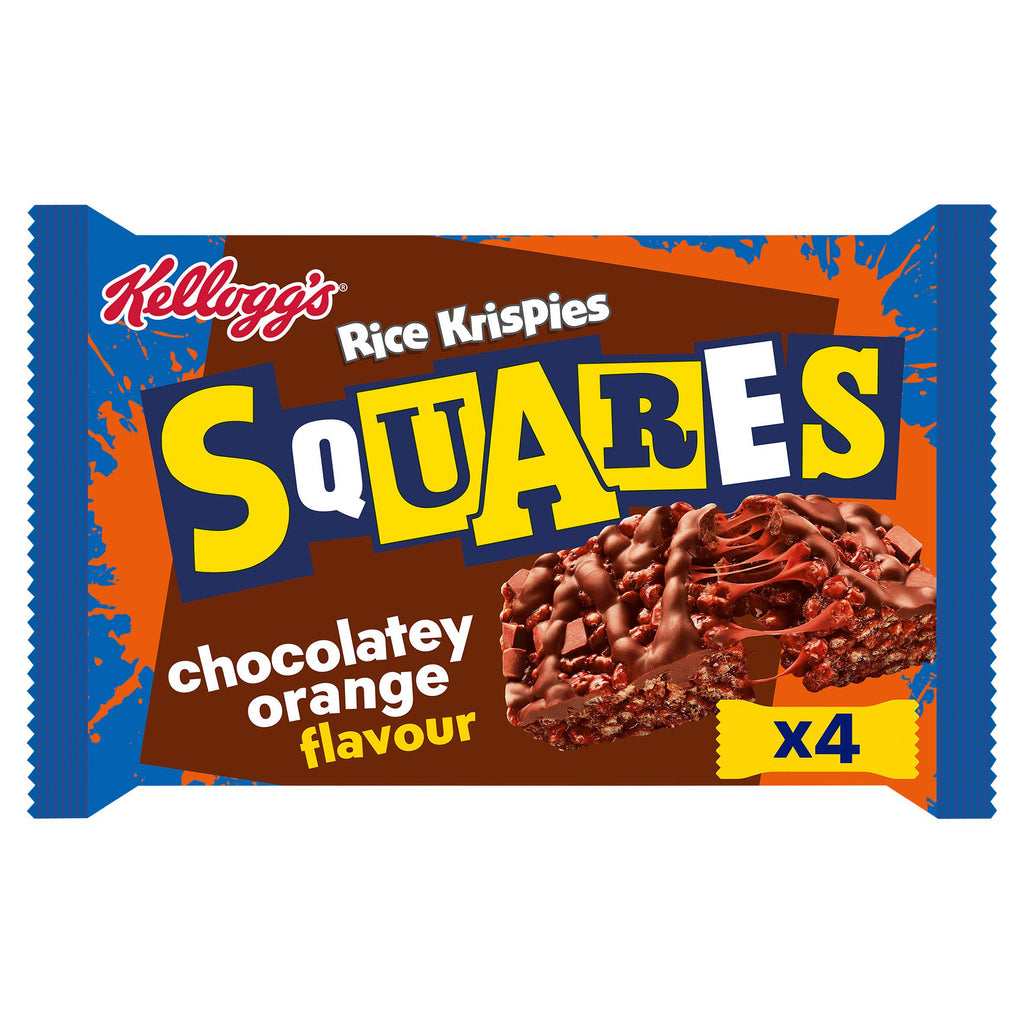 Kellogg's Rice Krispies Limited Edition Squares Chocolatey Orange Flavour Bars 4x36g