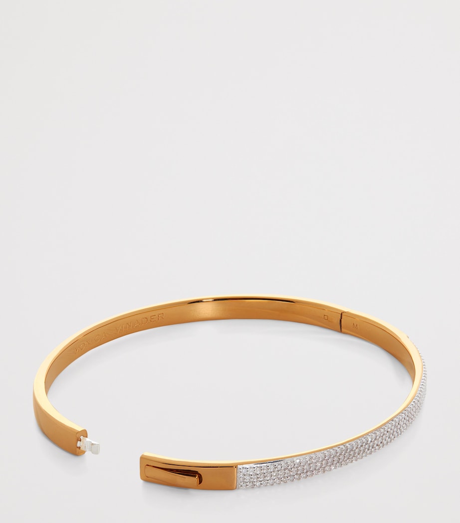 Monica Vinader Essential Pavé gold vermeil diamond bangle, UK version