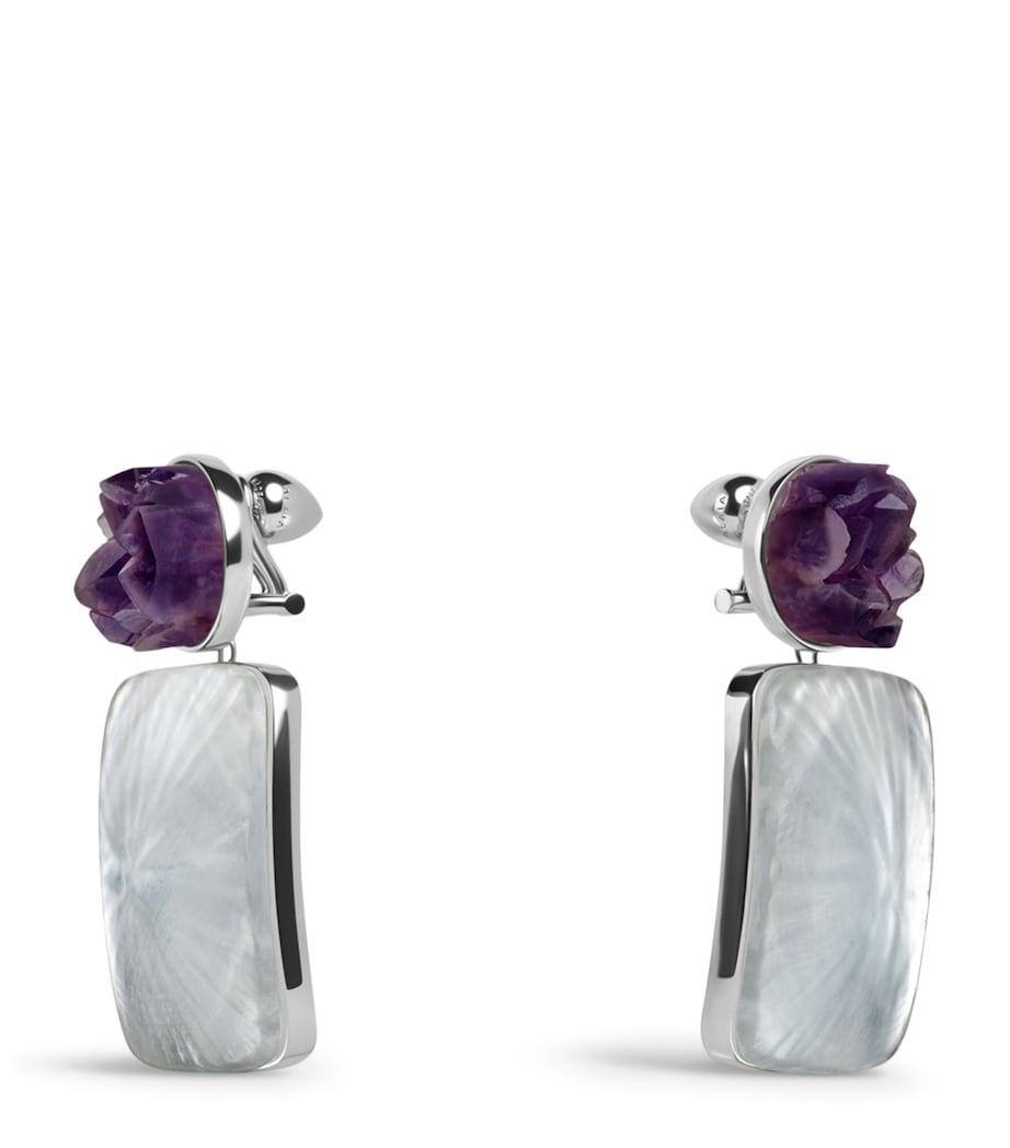 Alaïa amethyst pendant earrings 7.1cm, UK version