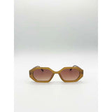 SVNX oval geometric sunglasses in tortoise brown (British brand)