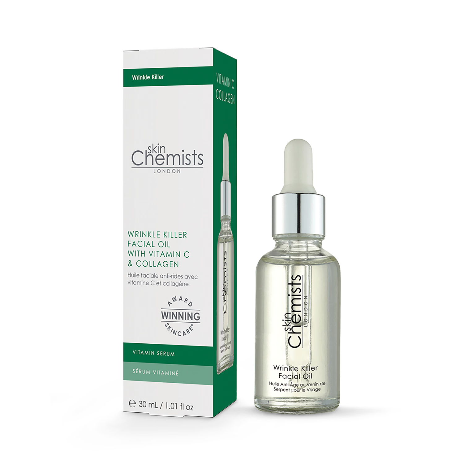 skinChemists Wrinkle Killer facial oil 30ml - British product
