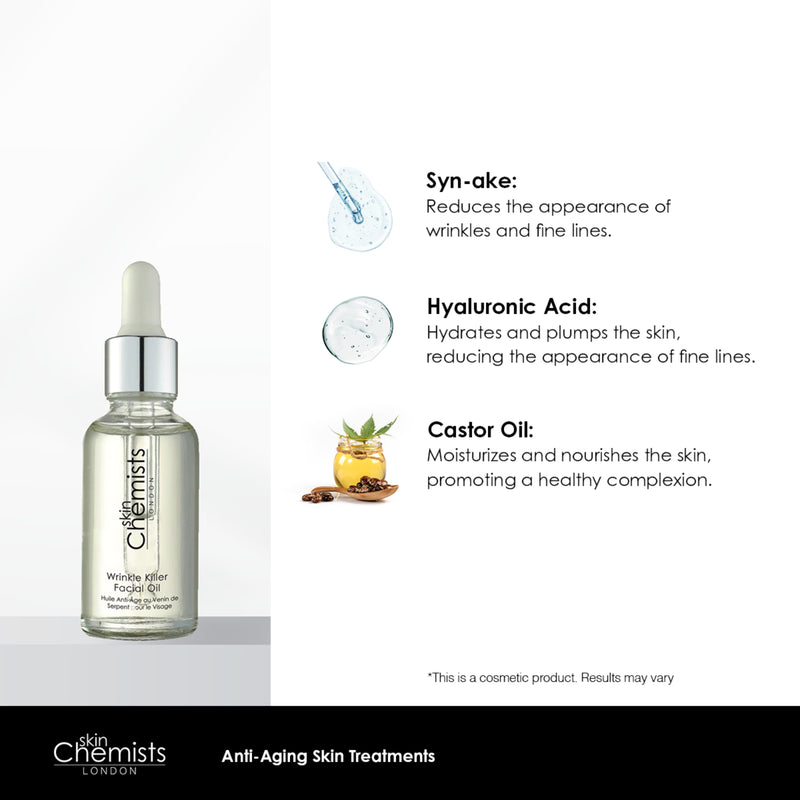 skinChemists Wrinkle Killer facial oil 30ml - British product