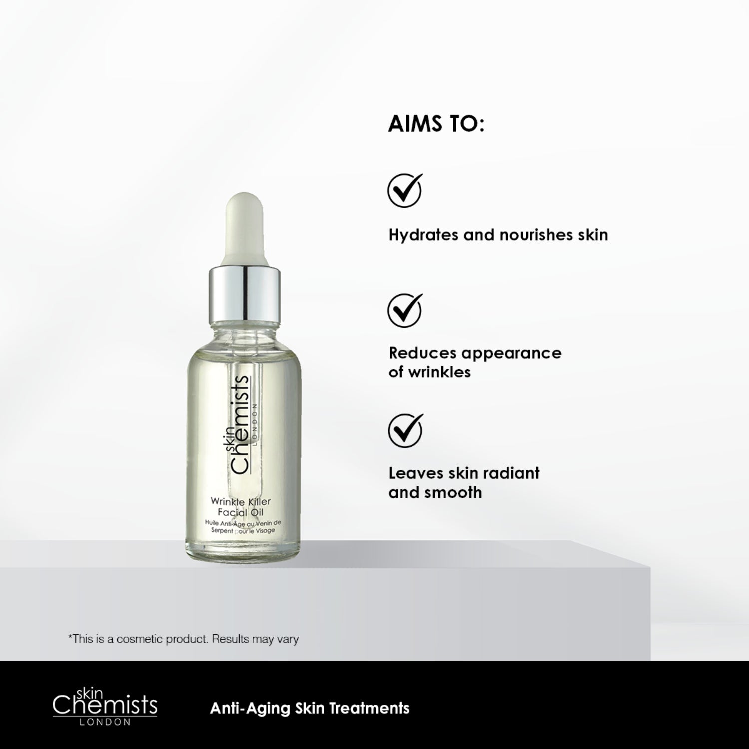 skinChemists Wrinkle Killer facial oil 30ml - British product