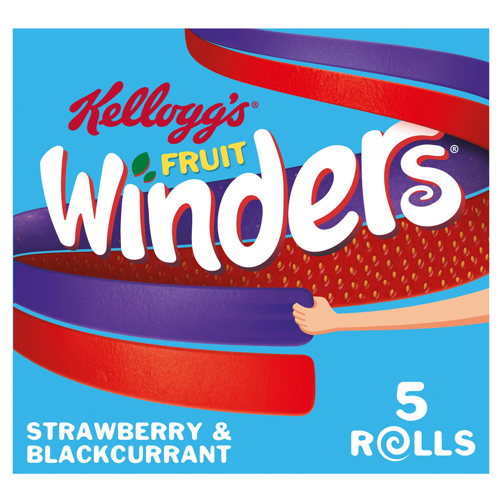 Kellogg's Fruit Winders Doubles Strawberry & Blackcurrant Rolls 5x17g