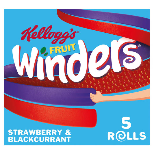 Kellogg's Fruit Winders Doubles Strawberry & Blackcurrant Rolls 5x17g Lunchbox snacking Sainsburys   