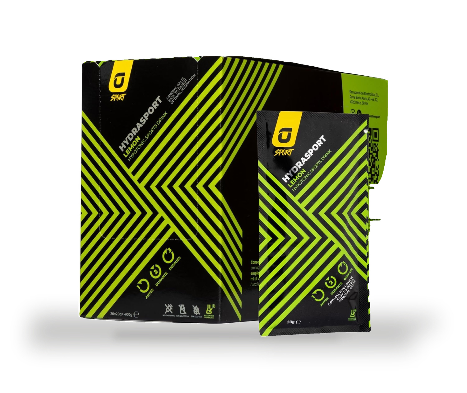 Recuperation hypotonic drink powder lemon 20 sachets, imported from the UK