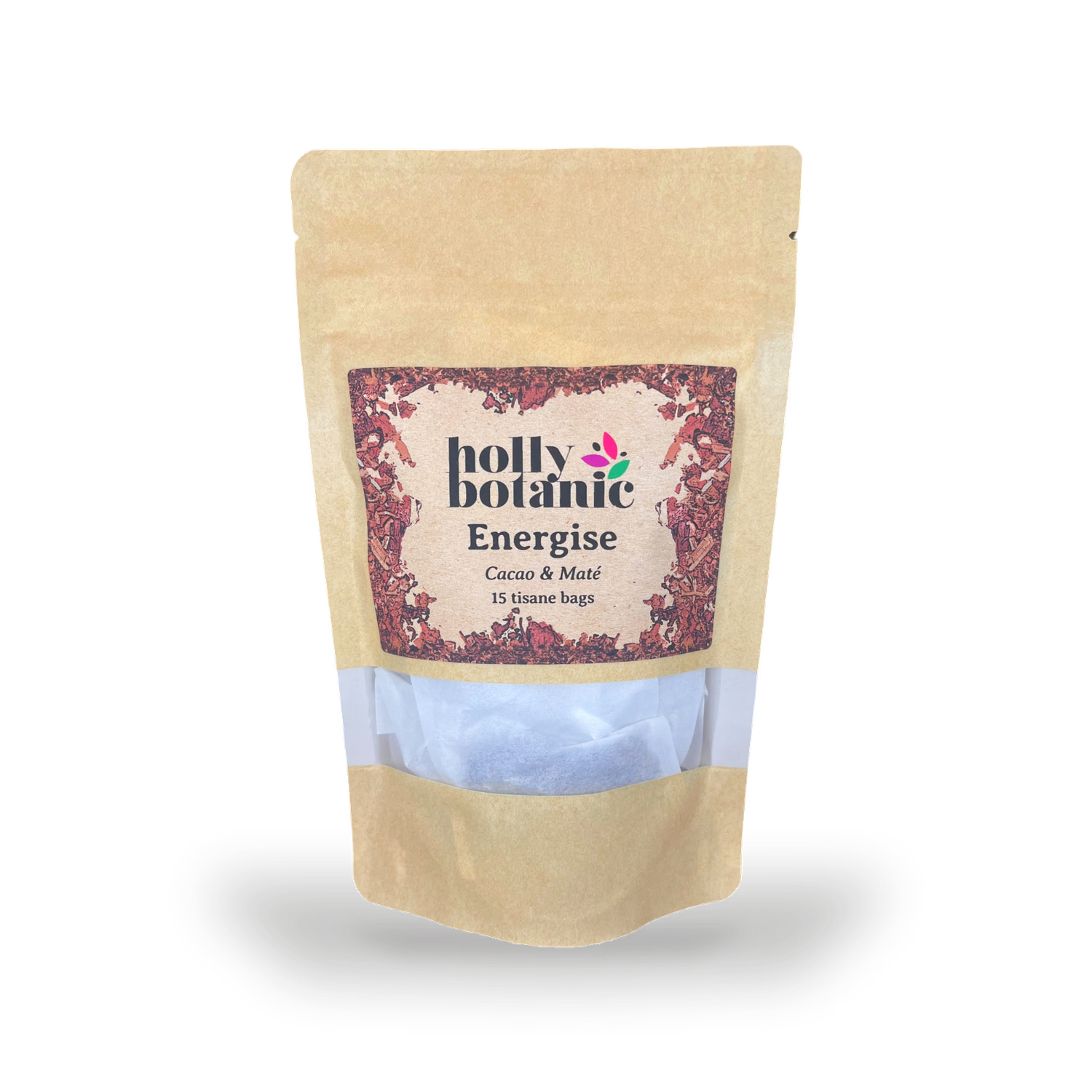 Holly Botanic Energise Tisane Cacao & Maté 15 bags - British product