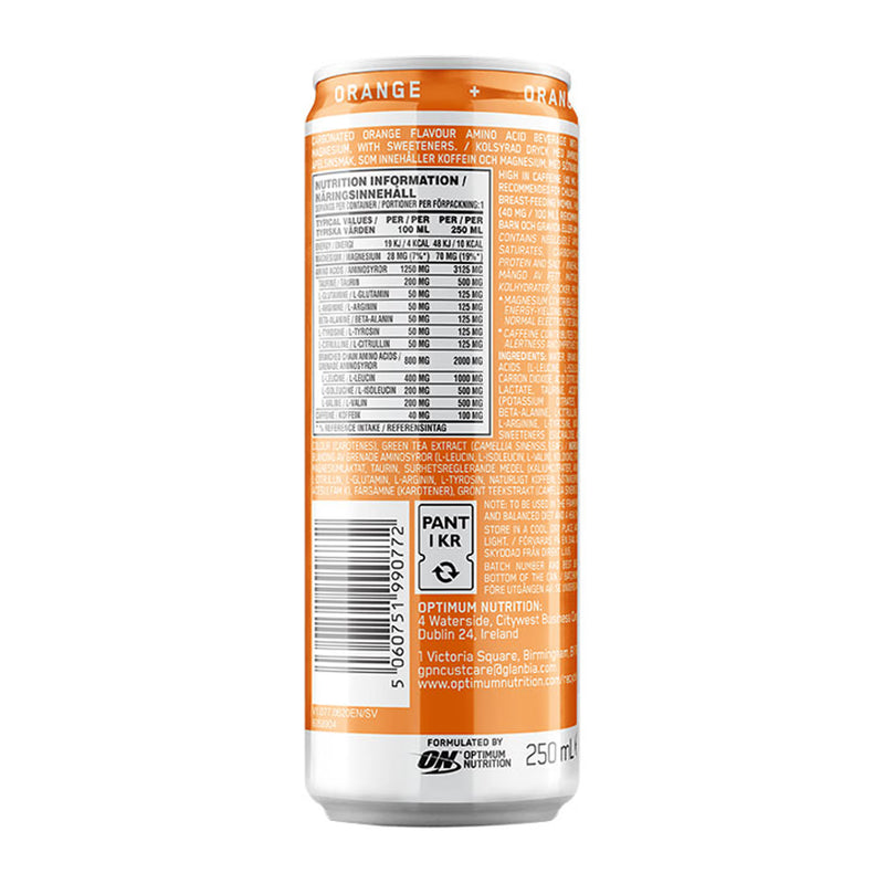 Optimum Nutrition Amino Energy Orange 250ml, imported from the UK
