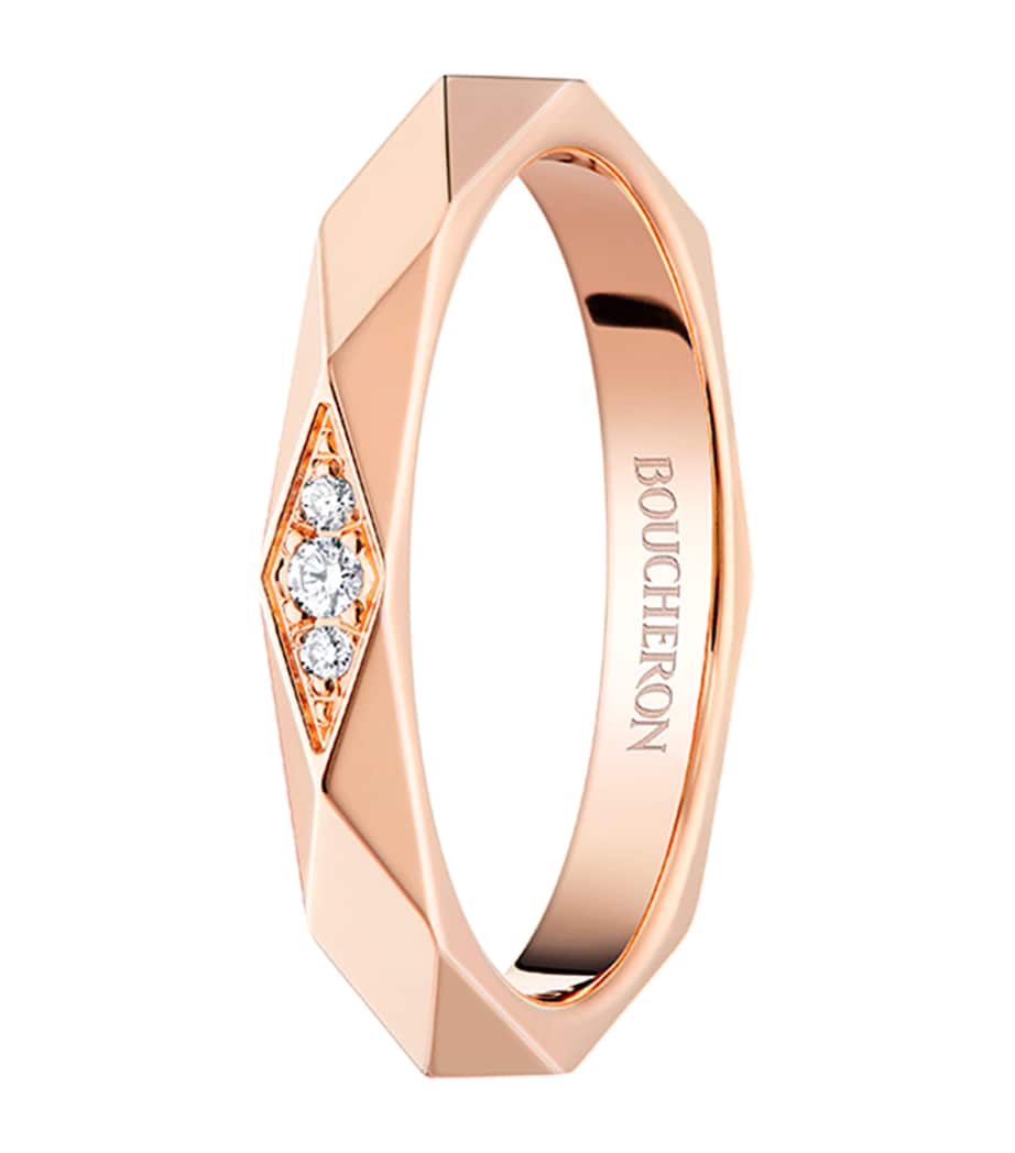 Boucheron pink gold diamond wedding band 2.8mm - British product