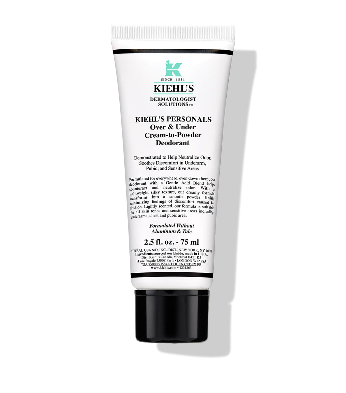 Kiehl's Over & Under Cream-To-Powder Deodorant 75ml, UK version