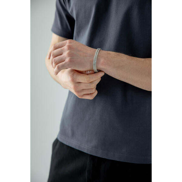 SVNX double Franco chain bracelet in silver, UK version