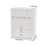 Livingandhome white faux leather jewellery box 8-drawer, UK version
