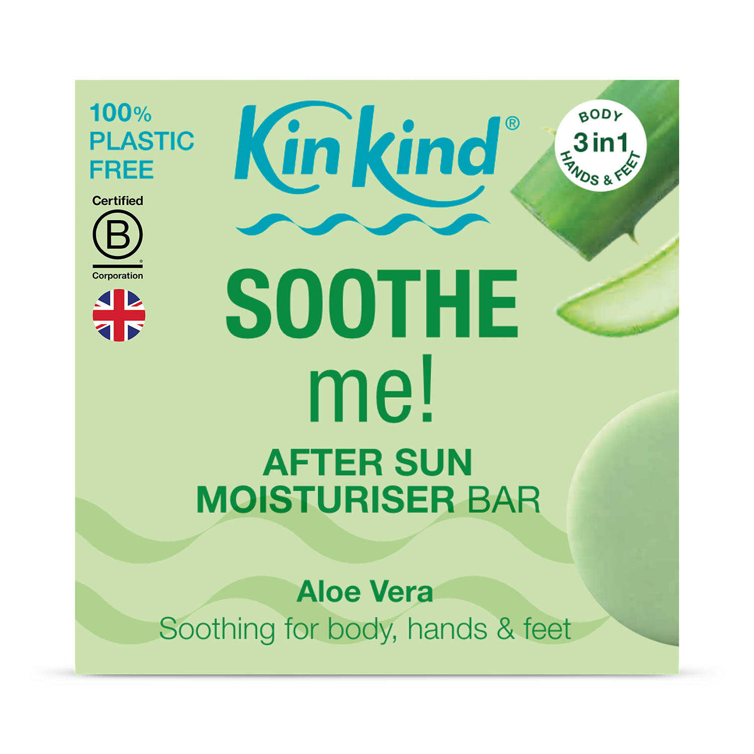 KinKind SOOTHE me after sun bar 40g - British product