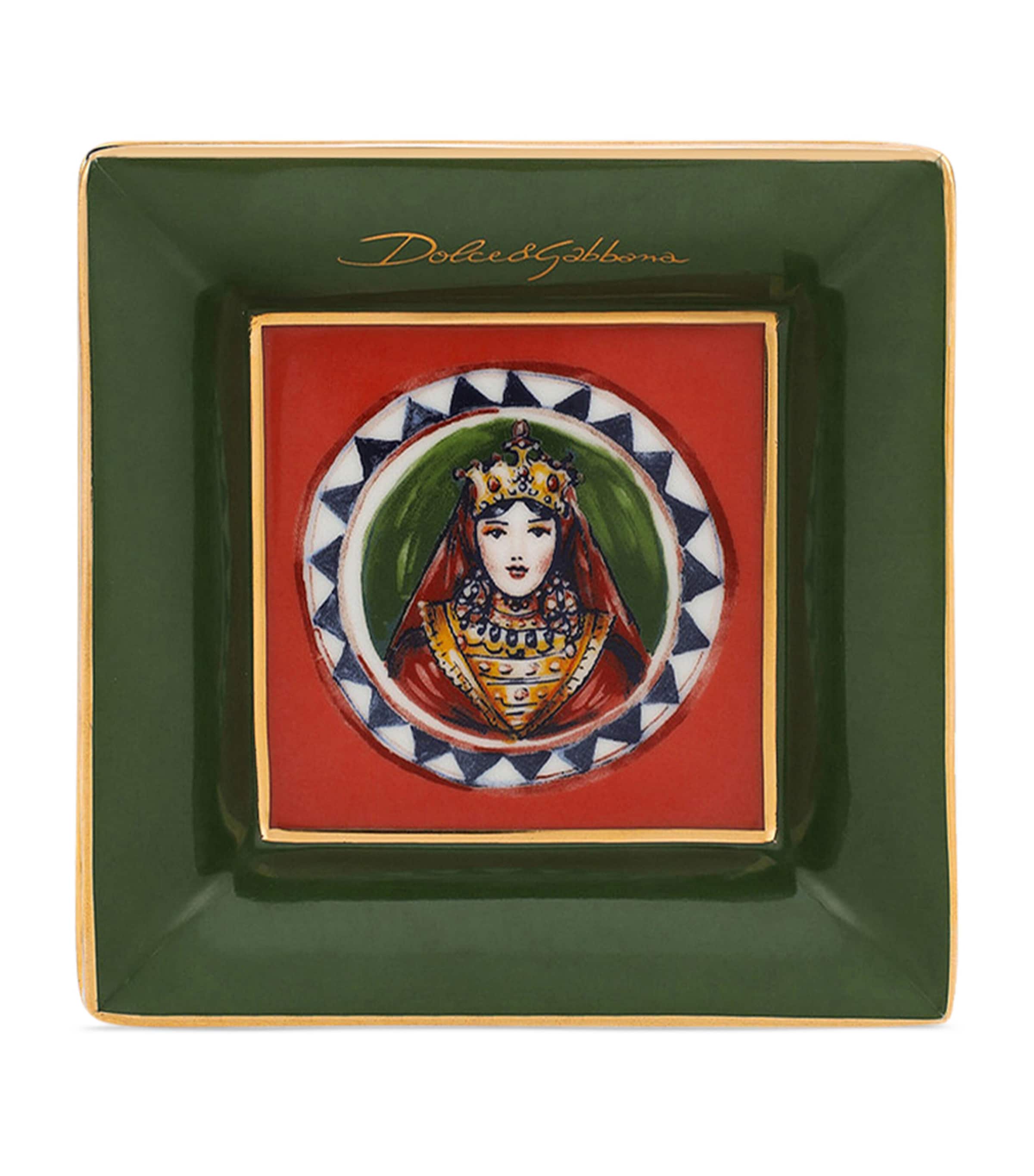 Dolce&Gabbana Casa decorative square plates Carretto design 10cm - British product