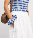 Sandro Paris linen blend gingham scrunchie - British product