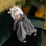 Cozy Noxxiez kids cow hooded blanket large size, imported from the UK