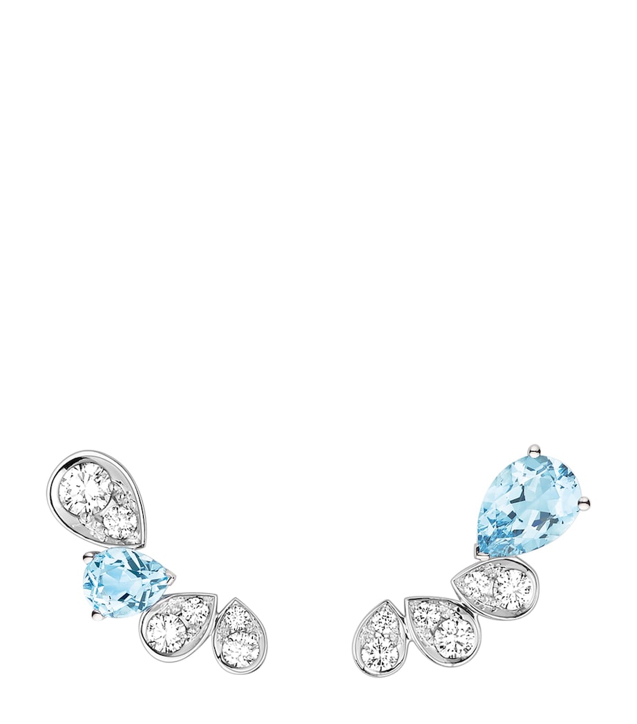 Chaumet white gold diamond aquamarine earrings 18kt (British brand)
