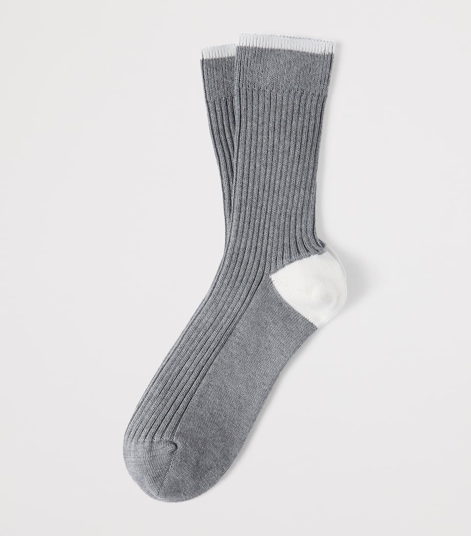 Brunello Cucinelli cotton ribbed socks, imported from the UK