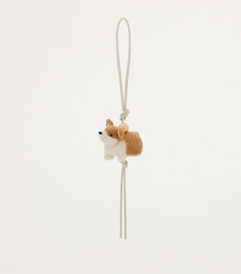 LOEWE Felt Corgi Charm keychain, UK version