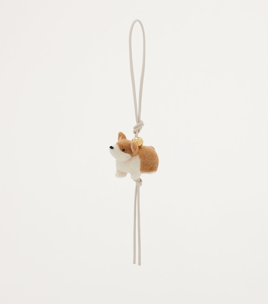 LOEWE Felt Corgi Charm keychain, UK version