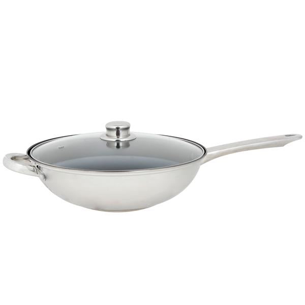 Sainsbury's Home Stainless Steel Wok 28cm GOODS Sainsburys   