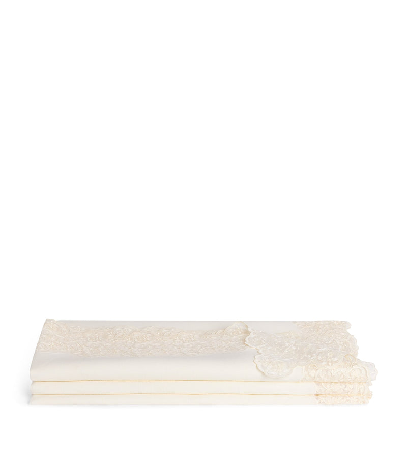 Dea Linen Lace-Trim Elite Tablecloth 170cm x 270cm - British product