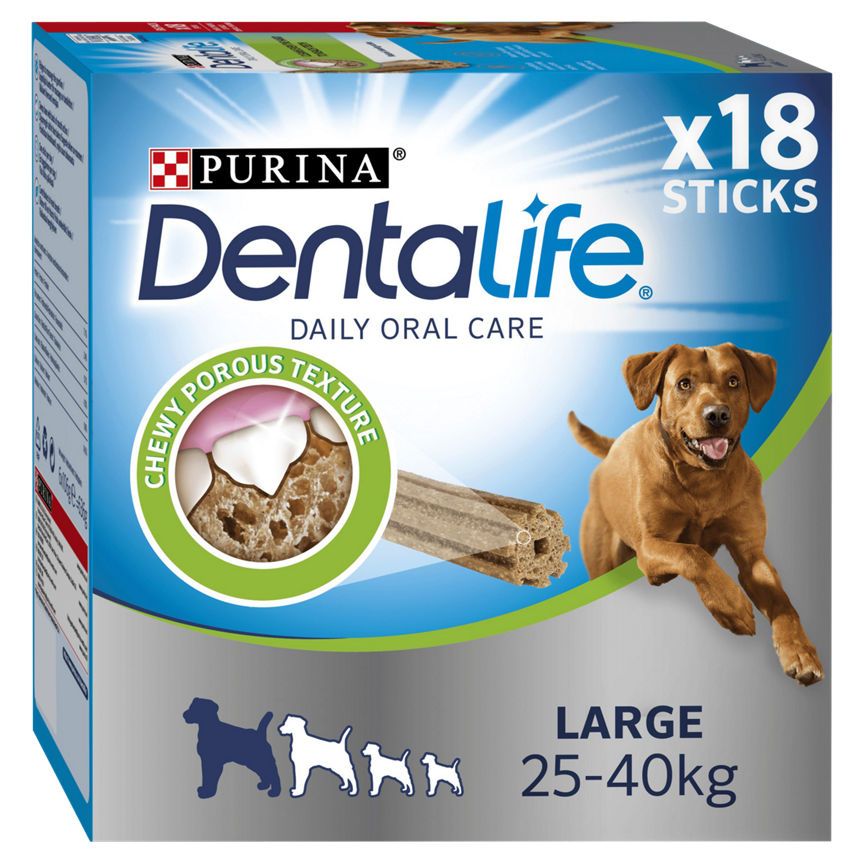 Dentalife Large Dog Treat Dental Chew 18 Stick Dog Food & Accessories ASDA   