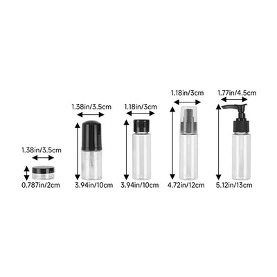 Livingandhome 11-teiliges transparentes Reiseflaschen-Set