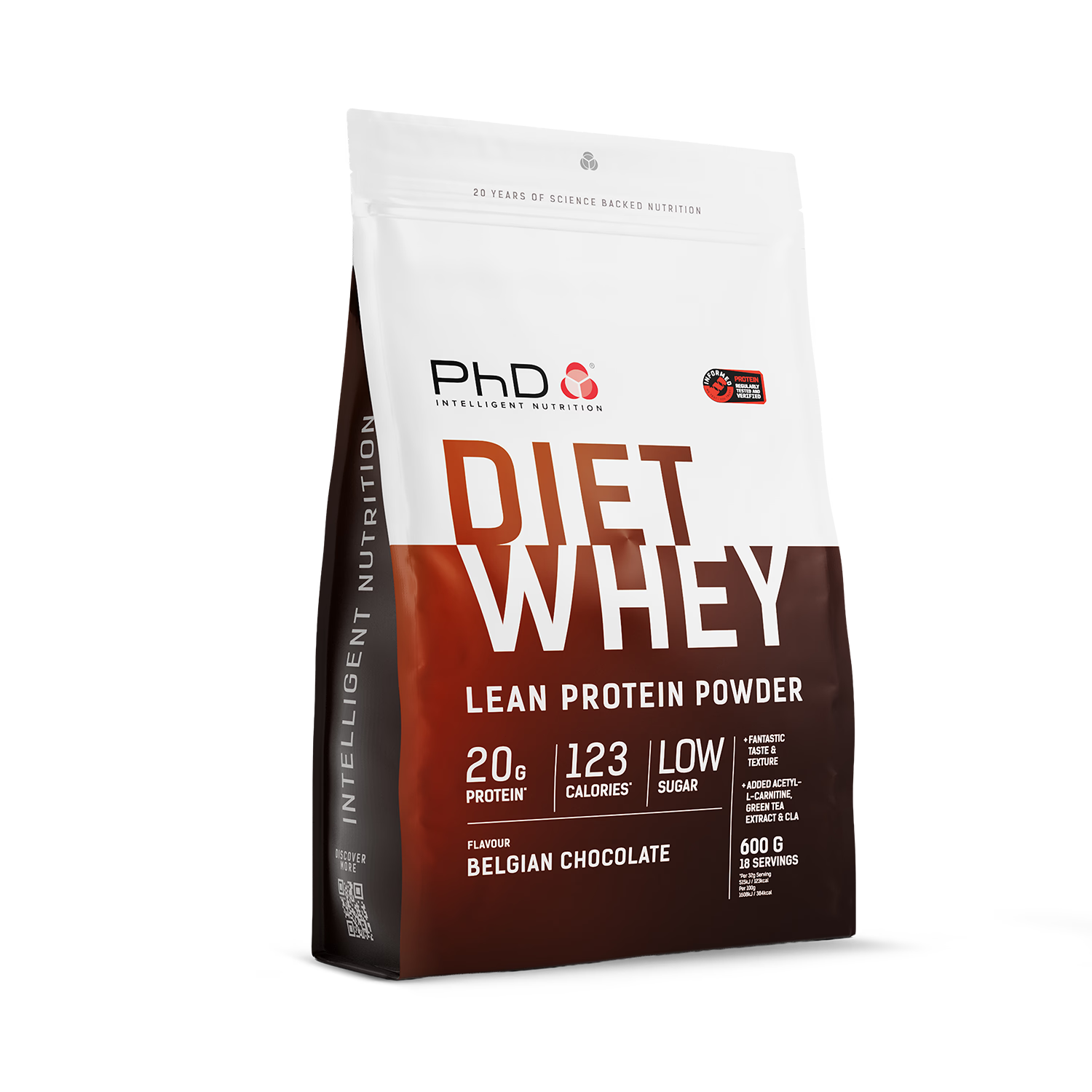 PhD Diet Whey Protein Belgian Chocolate 600g, UK version