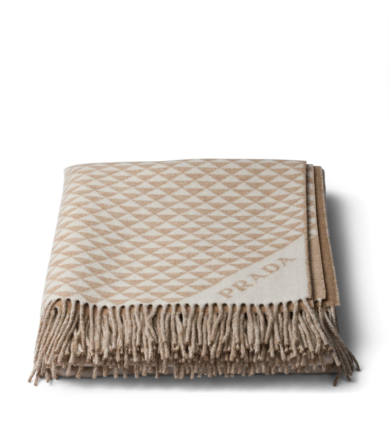 Prada wool and cashmere Symbole throw, imported from the UK