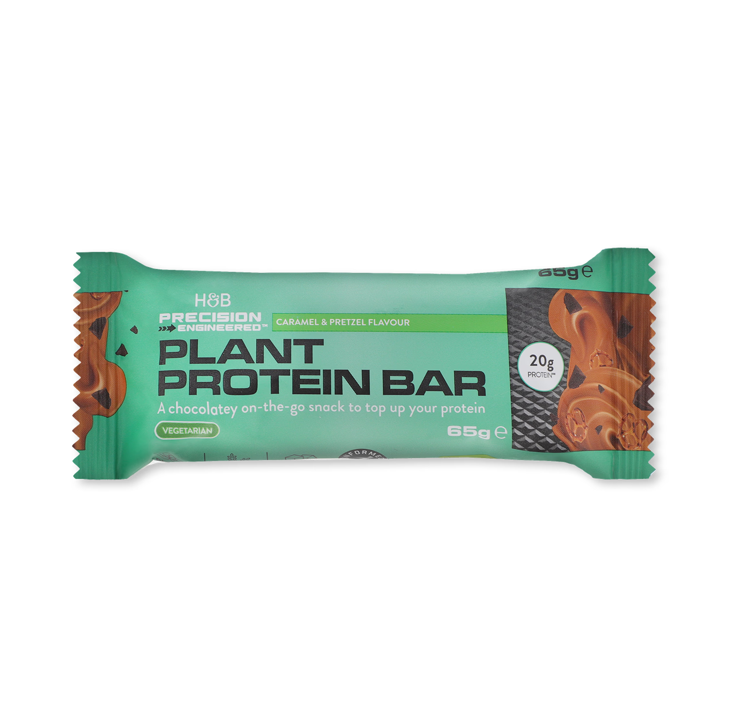 Precision Engineered plant protein bar caramel pretzel 65g, UK version