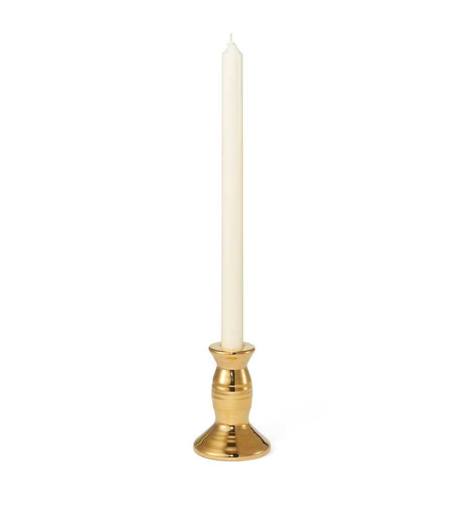 Aerin small gold-plated ceramic candle holder 10cm - British product