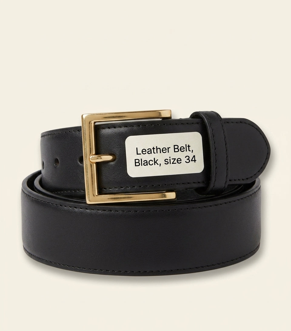 Prada leather belt with buckle and Triangle logo, UK version