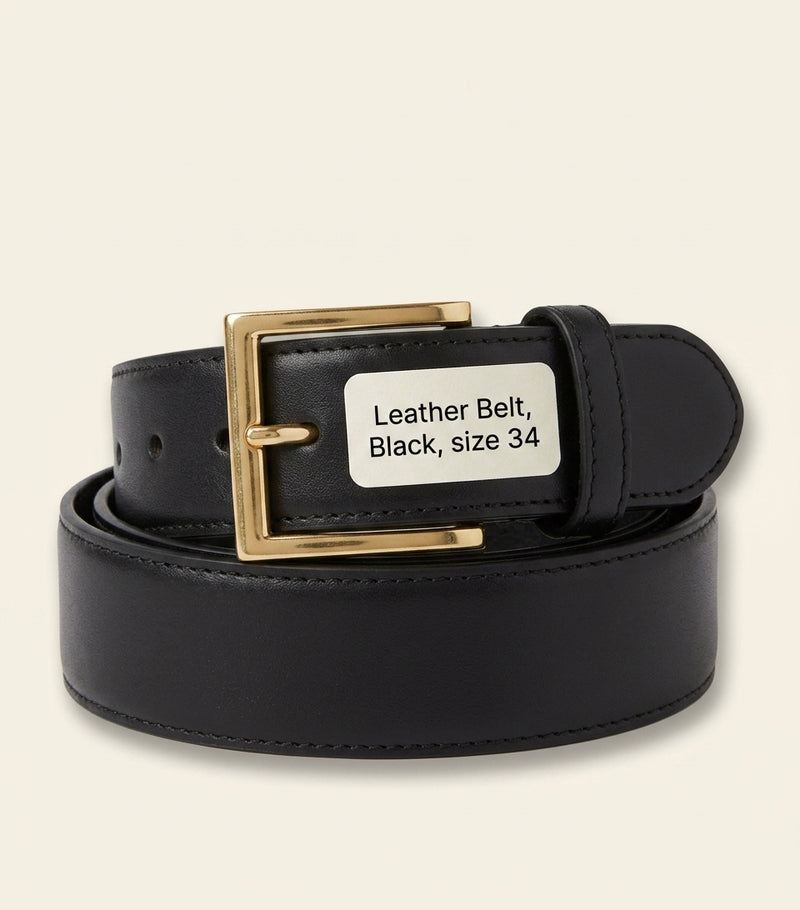 Prada leather belt with buckle and Triangle logo, UK version