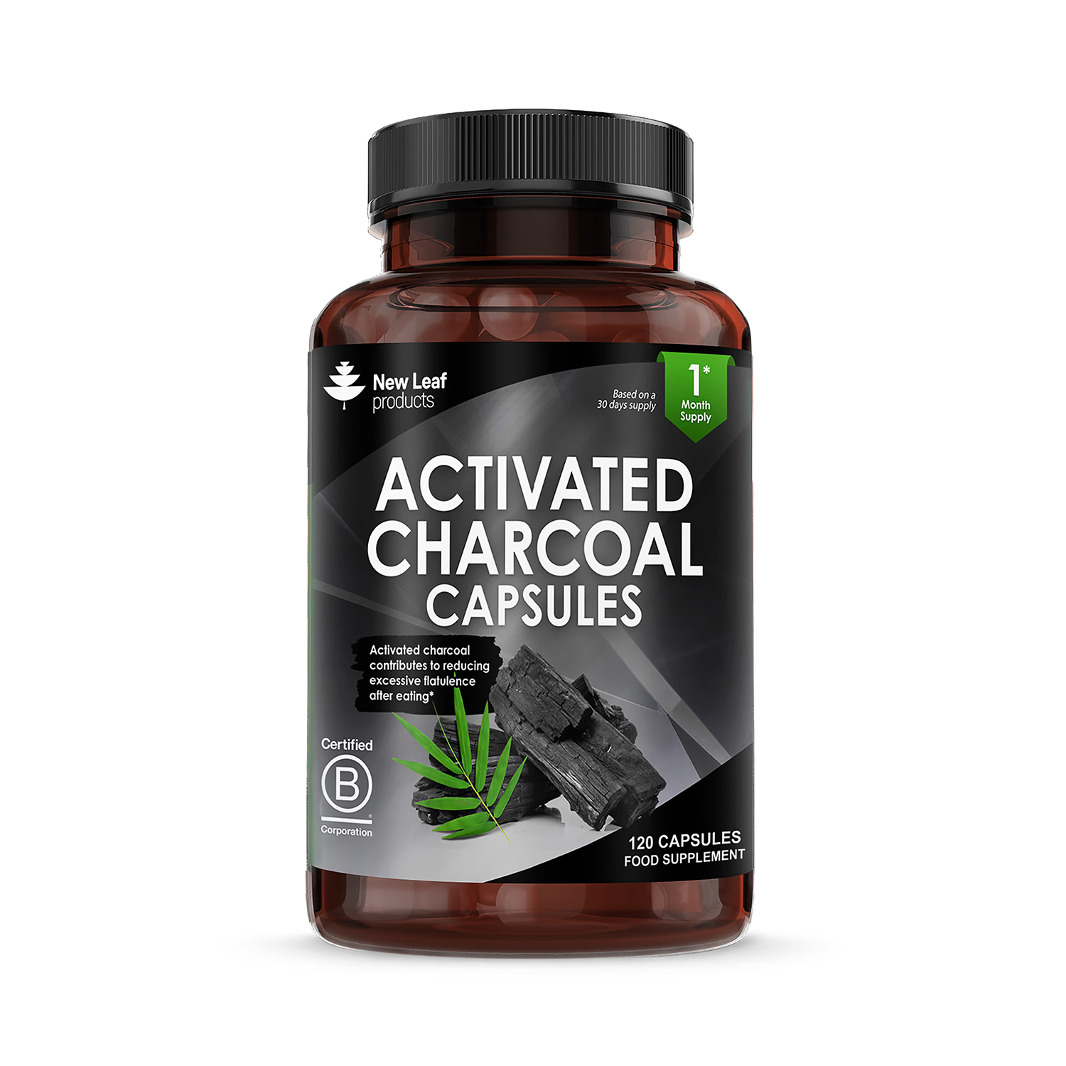 New Leaf Products Activated Charcoal Capsules 120 capsules, UK version