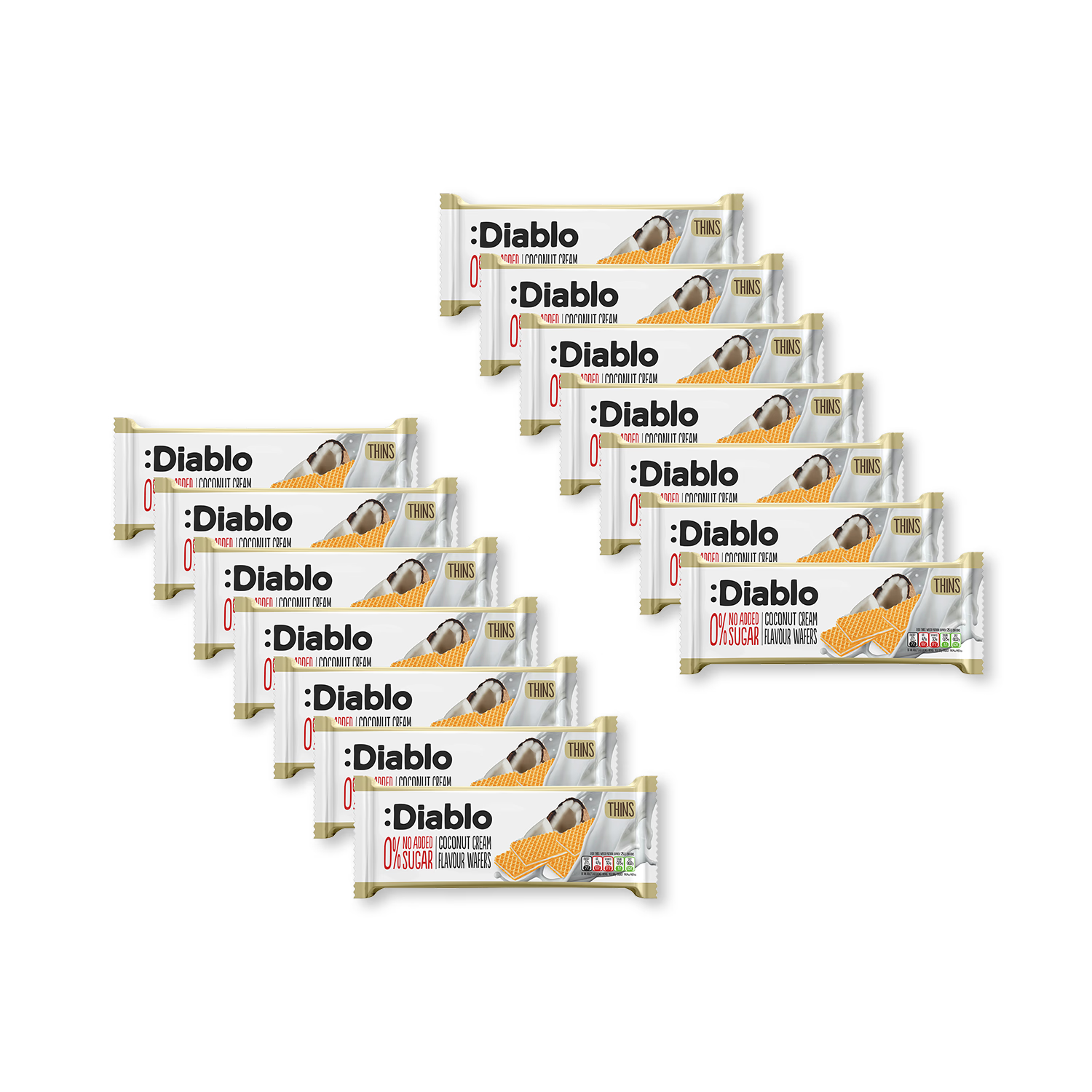 Diablo Wafer Thins coconut cream 150g pack - British product