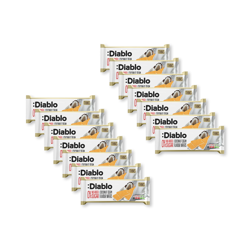 Diablo Wafer Thins coconut cream 150g pack - British product