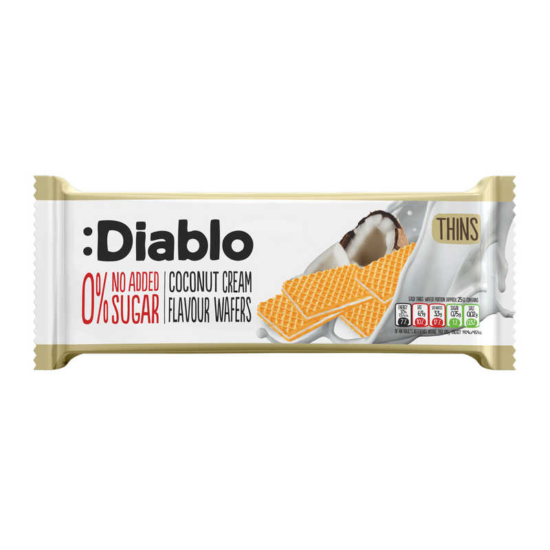 Diablo Wafer Thins coconut cream 150g pack - British product