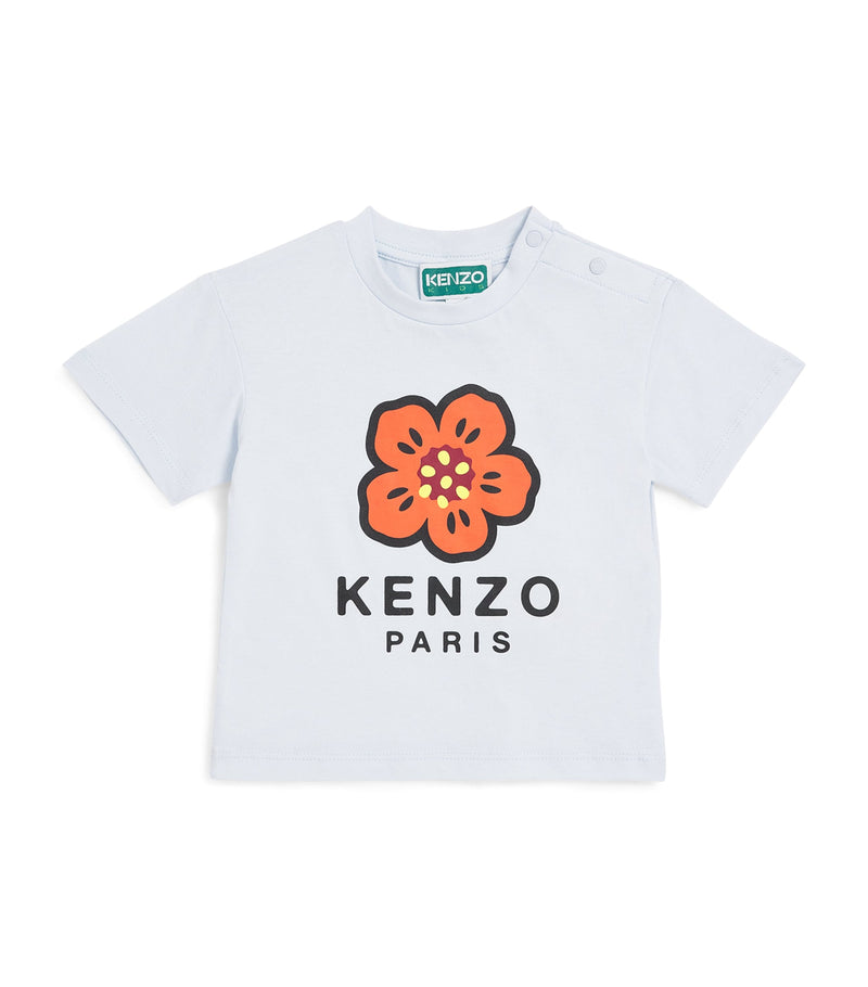 Kenzo kids T-shirt with flower logo for ages 6 months to 2 years, UK version