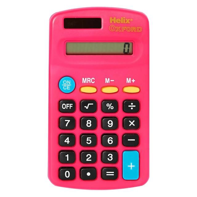 Oxford Basic Calculator - Pink Desk Storage & Filing M&S   