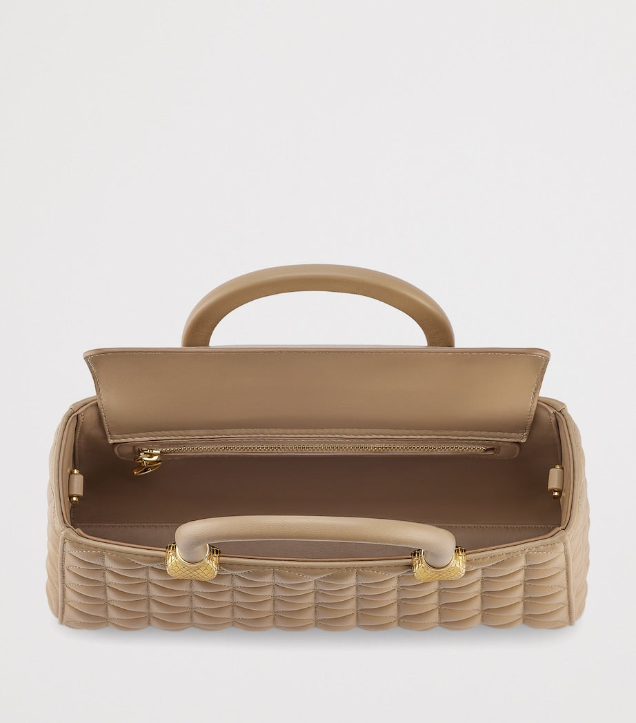 Bvlgari Serpentine Duo top-handle bag in quilted lambskin - British product