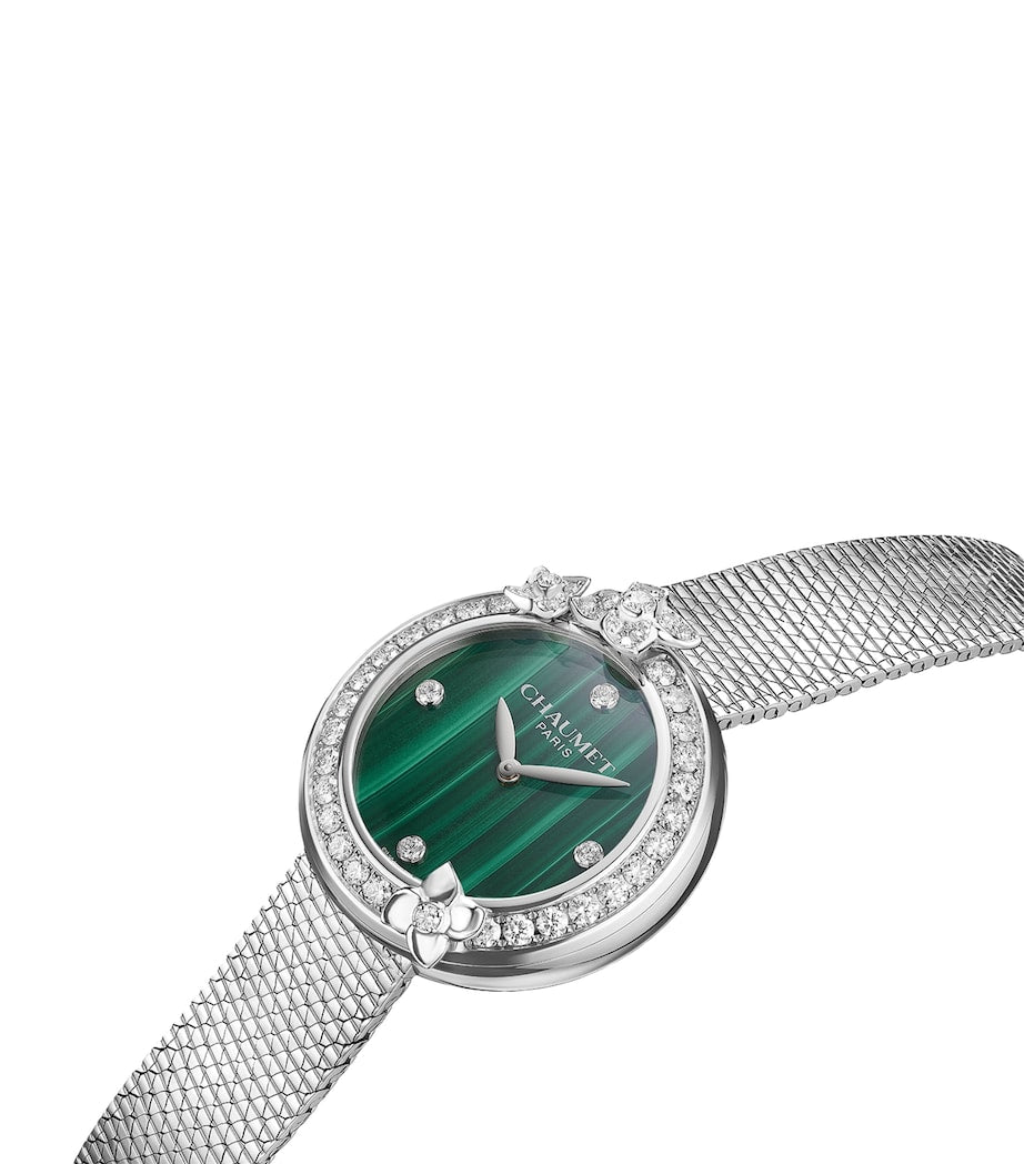 Chaumet Hortensia stainless steel and diamond watch 28mm, UK version